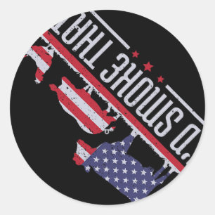 4th July I'd Rook Die Patriot BBQ Barbeque C Ronde Sticker