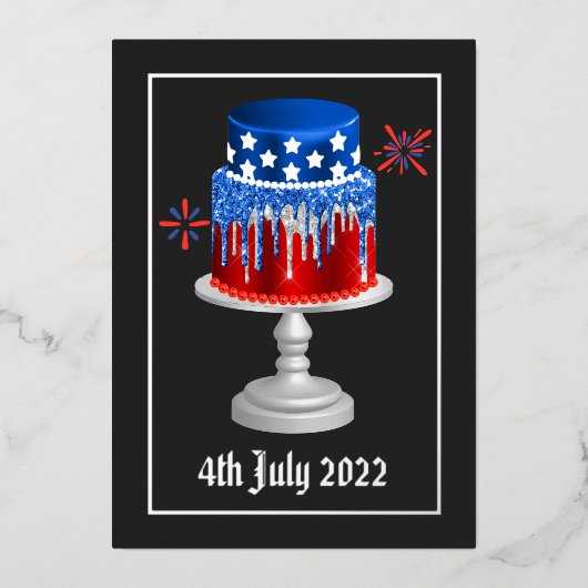 4th July Independence Day Folie Feestdagenkaart (Voorkant)