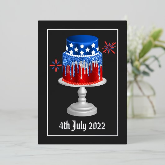 4th July Independence Day Folie Feestdagenkaart (Staand Voorkant)