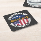 4th July Independence Day Kartonnen Onderzetters (Schuin)