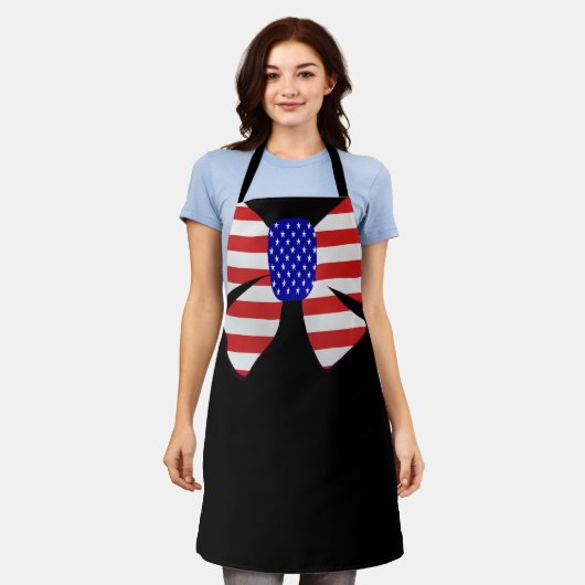 4th July Kleding Amerika Vlag Patriottisch lint Schort (Gedragen)