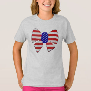 4th July Kleding Amerika Vlag Patriottisch lint T-shirt