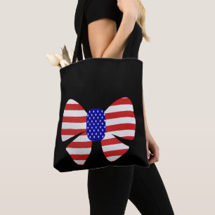4th July Kleding Amerika Vlag Patriottisch lint Tote Bag