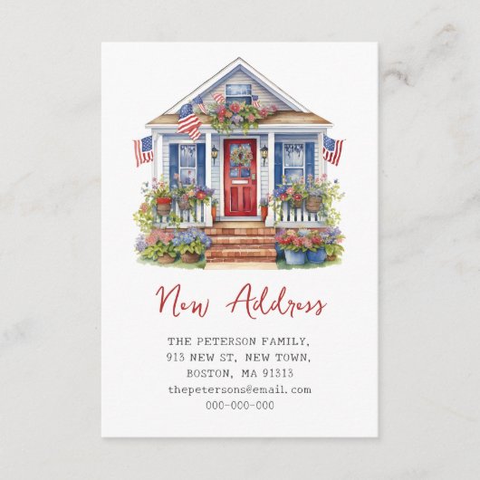 4th July New Address Moving Flat Announcement Card Aankondiging (Voorkant)
