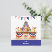 4th July Pool Party with Hippo in Bikini  Save The Date (Staand voorkant)