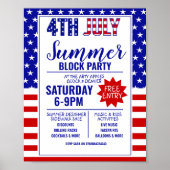4th July summer block party small business event Poster (Voorkant)