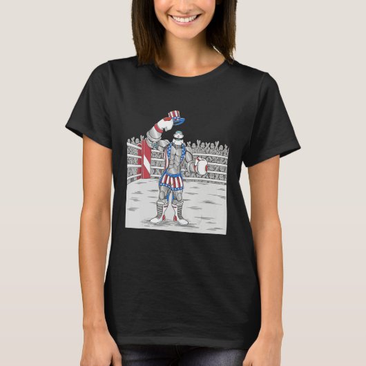 4th July USA Boxing Fitness Gym Artificial Intelli T-shirt (Voorkant)