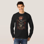 4th July Y'allternative USA Flag Western Skull Men T-shirt (Voorkant volledig)