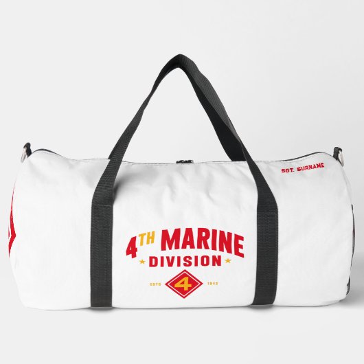 4th Marine Division "Fighting Fourth" White Custom Plunjezak (Voorkant)