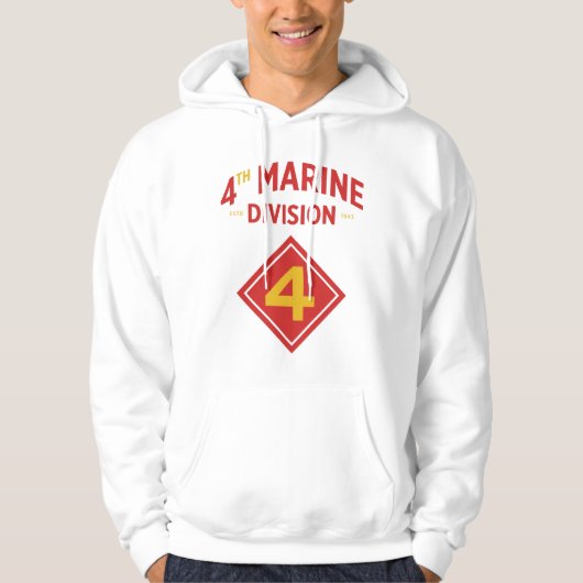 4th Marine Division United States Military Hoodie (Voorkant)