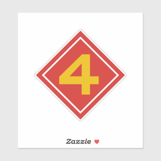 4th Marine Division United States Military Sticker (Vel)