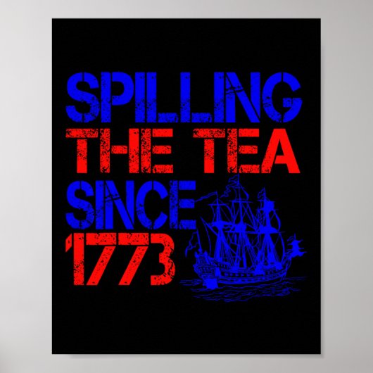 4th morsen van de thee sinds 1773 vierde van juli poster (Voorkant)