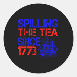 4th morsen van de thee sinds 1773 vierde van juli ronde sticker