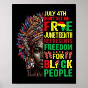 4th niet liet me vrij Juneteenth is mijn onafhanke Poster