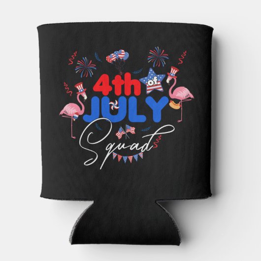 4th of Juli Flamingo Squad Flamingo Lovers Group Blikjeskoeler (Achterkant)