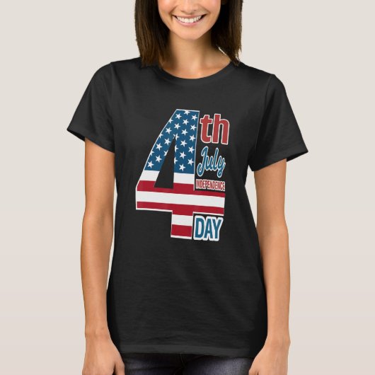 4th of July 2023 Independence Day With USA America T-shirt (Voorkant)