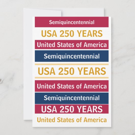 4th of July 2026 USA 250 Years Semiquincentennial  Kaart (Voorkant)