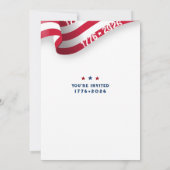 4th Of July 250th Anniversary Celebration Party Kaart (Achterkant)