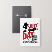 4th of July 250th Anniversary Independence Day Button (Voorkant / Achterkant)