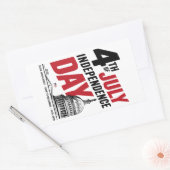 4th of July 250th Anniversary Independence Day Rechthoekige Sticker (Envelop)