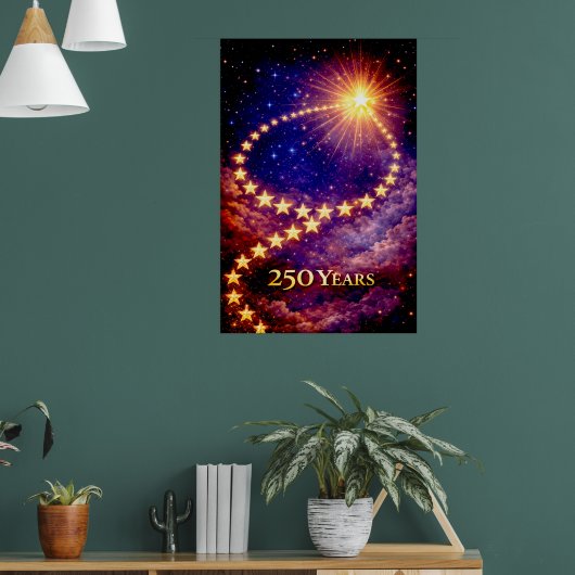 4th of July 50 Stars 250 Years USA Independence Poster (Woonkamer 1)