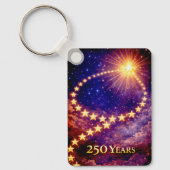 4th of July 50 Stars 250 Years USA Independence Sleutelhanger (Voorkant)