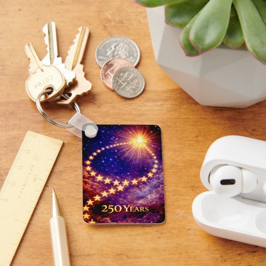 4th of July 50 Stars 250 Years USA Independence Sleutelhanger (Bureau)