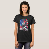 4th Of July Abraham Lincoln Sunglasses American Fl T-shirt (Voorkant volledig)
