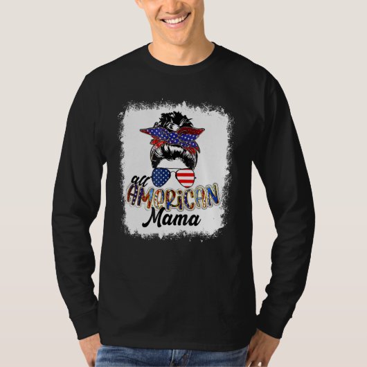 4th of July All American Mama Bleached Tees Messy (Voorkant)