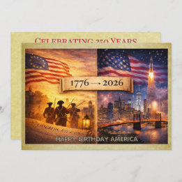 4th of July America 1776 to 2026 USA 250th Party Kaart