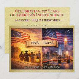 4th of July America 1776 to 2026 USA 250th Party Kaart
