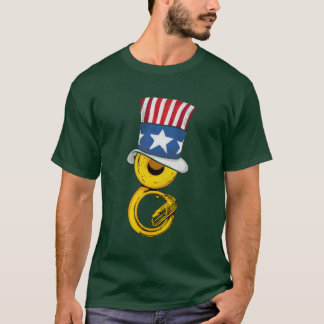 4th Of July America Men Marching Band Sousaphone f T-shirt