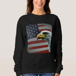 4th of July American Bald Eagle Had On USA Flag Trui