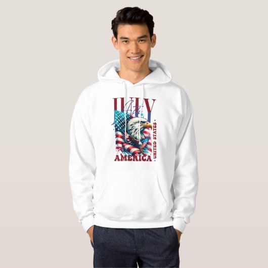 4th of July American Eagle Sublimation-61904 Hoodie (Voorkant volledig)