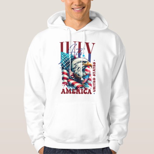 4th of July American Eagle Sublimation-61904 Hoodie (Voorkant)