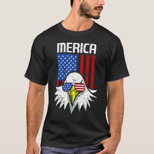 4th of July American Flag Bald Eagle Mullet 4th Ju T-shirt (Voorkant)