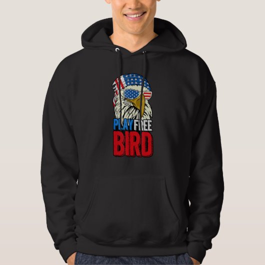 4th Of July American Flag Bald Eagle Mullet Play F Hoodie (Voorkant)