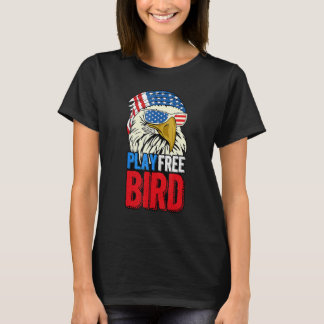 4th Of July American Flag Bald Eagle Mullet Play F T-shirt