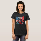 4th Of July American Flag Cat Military Kitten T-shirt (Voorkant volledig)
