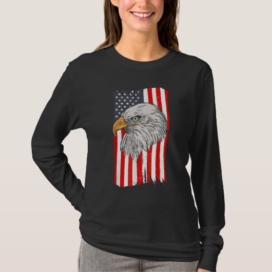 4th Of July American Flag Patriotic Eagle USA Cool T-shirt (Voorkant)