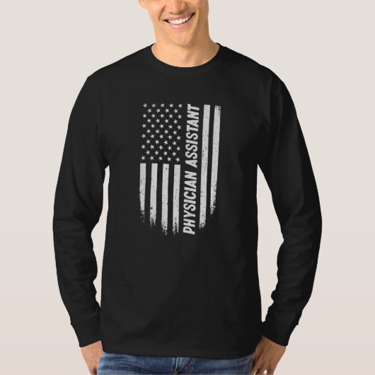 4th Of July American Flag Physician Assistant   T-shirt (Voorkant)