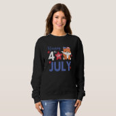 4th Of July American Fox For Kids Cute Usa Fox  4 Trui (Voorkant volledig)