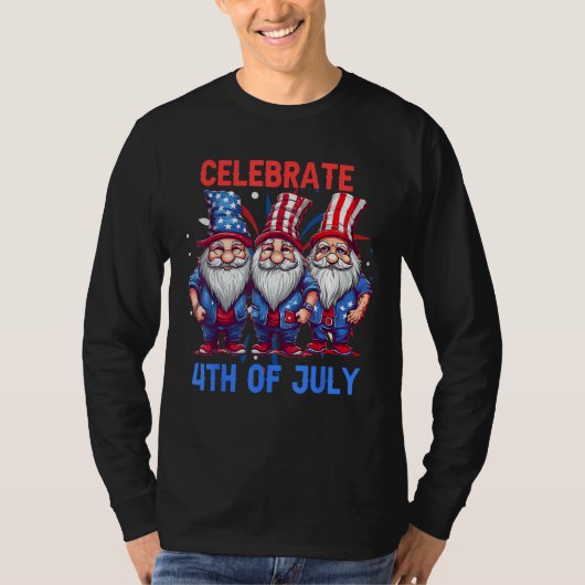 4th Of July American Gnomes Celebrating Independen T-shirt (Voorkant)