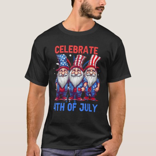 4th Of July American Gnomes Celebrating Independen T-shirt (Voorkant)
