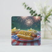 4th of July American Hot Dog Kaart (Staand voorkant)