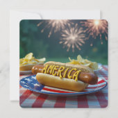 4th of July American Hot Dog Kaart (Voorkant)