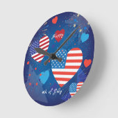4th of July American USA Flag Patriotic Party Ronde Klok (Hoek)
