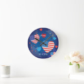 4th of July American USA Flag Patriotic Party Ronde Klok (Huis)