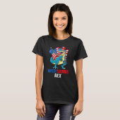 4th of July Amerisaurus Rex American Flag T Rex Di T-shirt (Voorkant volledig)