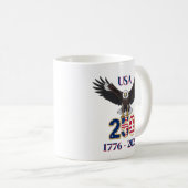 4th of July Anniversary 250 Years USA Bald Eagle Koffiemok (Voorkant rechts)